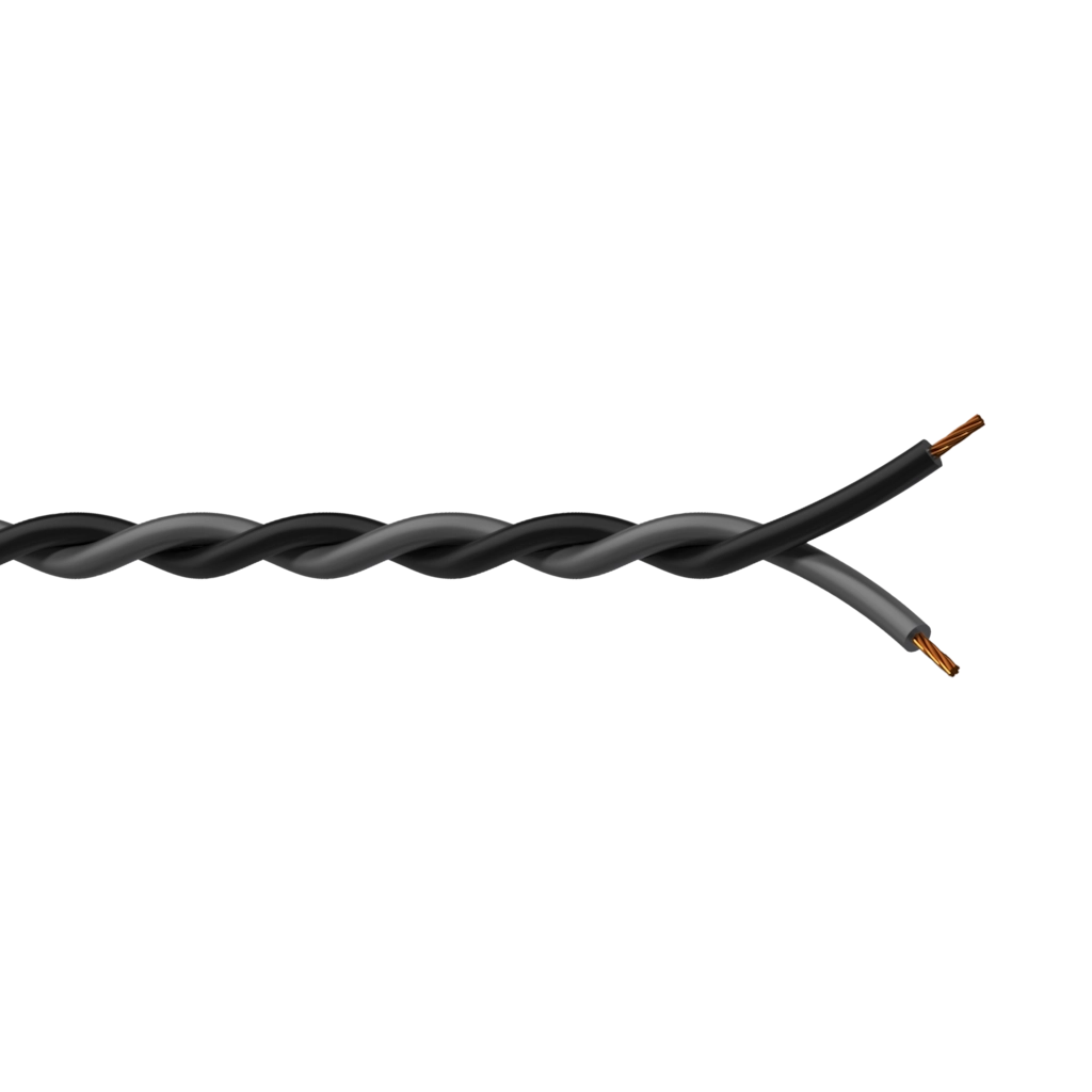 PROCAB-avit - PR4608/1 - Twisted assembling cable - 2 x 1 mm² - 17 AWG - 100 meter, black & grey
