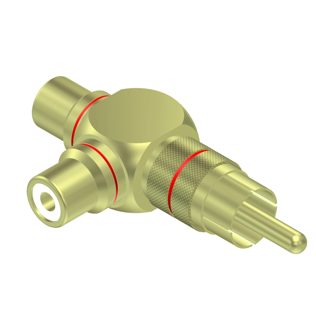 PROCAB-rental - VC220 - Adapter - RCA/Cinch male - 2 x RCA/Cinch female - straight & 90° angled - pair - Adapter