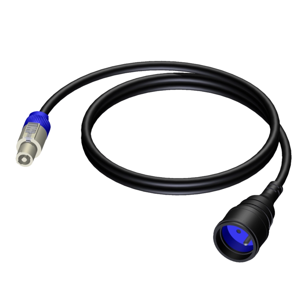 PROCAB-rental - CAB448/1.5-F - Grey powercon to schuko power female - french type connector - neutrik nac3fcb connector - 1,5 meter