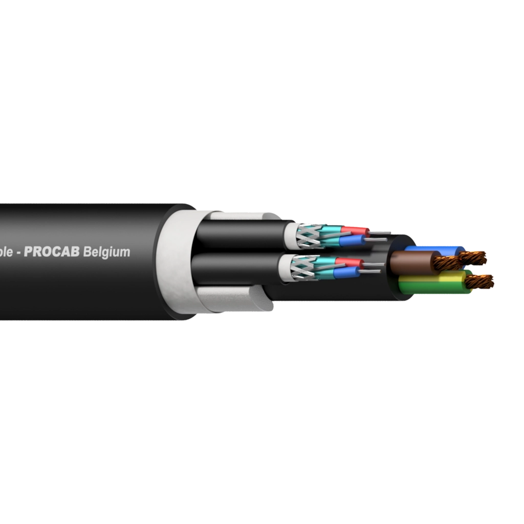 PROCAB-rental - PAC252/1 - 2 x Balanced signal / DMX-AES & 3G2.5 Power cable - 100 meter