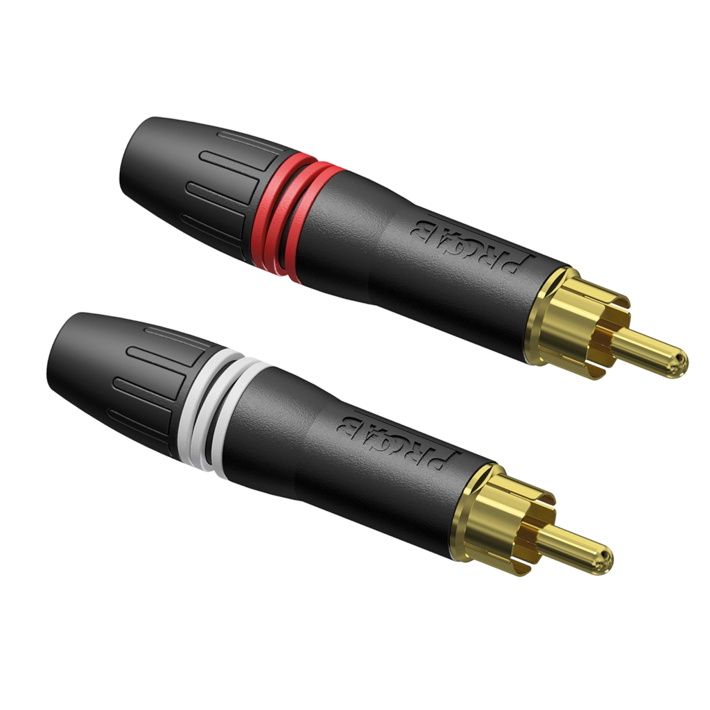 PROCAB-rental - PCR2M/BG - Cable connector - professional RCA/Cinch male - gold contacts - pair - Black shell