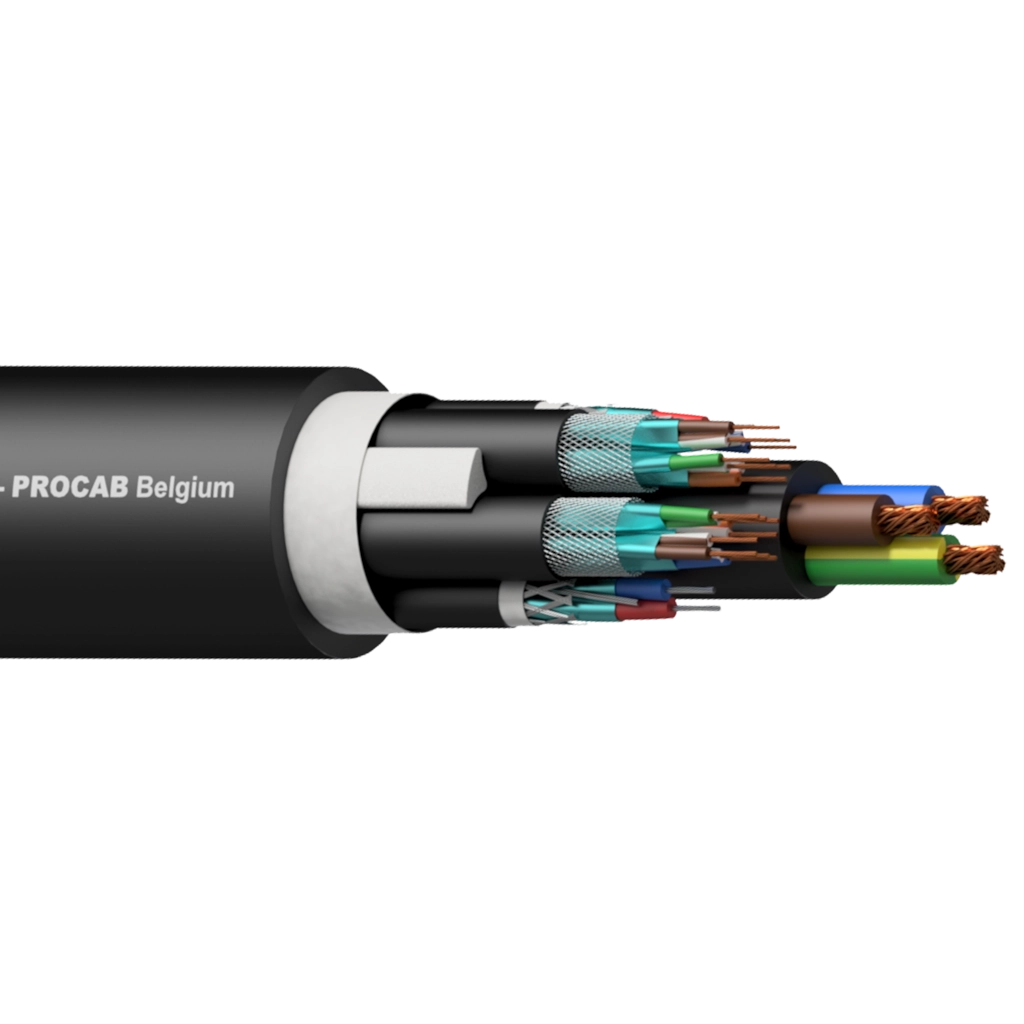 PROCAB-rental - PHC2522/1 - 2 x Balanced signal / DMX-AES, 2 x CAT7 S/FTP & 3G2.5 Power cable - 100 meter