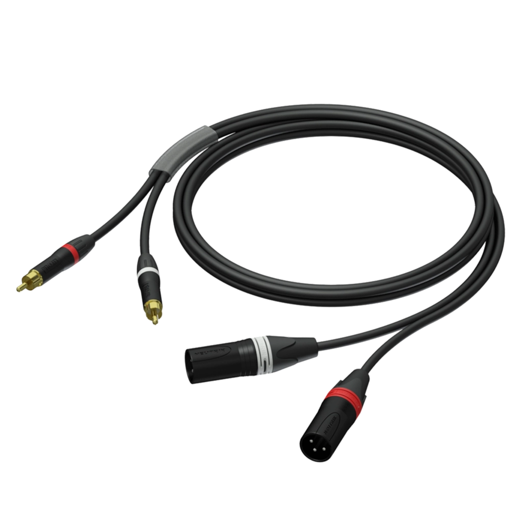PROCAB-rental - PRA701/3 - 2 x XLR Male - 2 x RCA/Cinch male - UltraFlex™ - 3 meter
