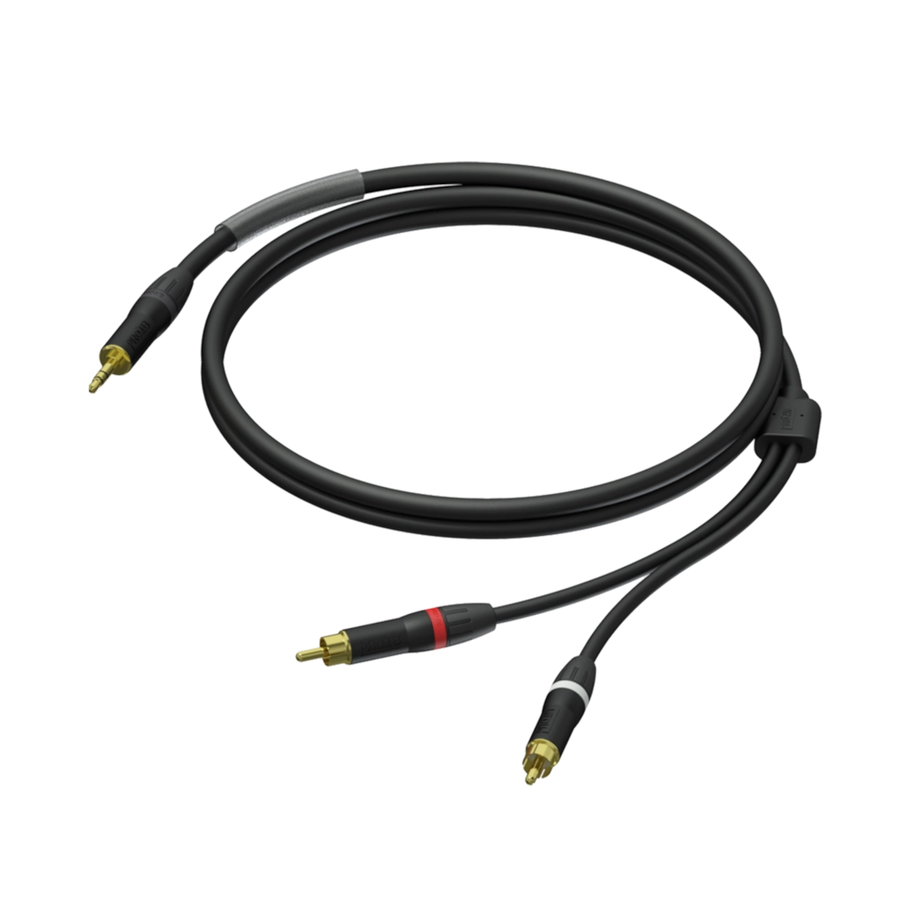 PROCAB-rental - PRA711/1.5 - 3.5 mm male stereo - 2 x RCA/Cinch male - UltraFlex™ - 1.5 meter