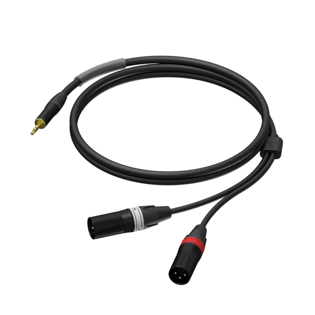 PROCAB-rental - PRA712/1.5 - 3.5 mm male stereo - 2 x XLR male - UltraFlex™ - 1.5 meter