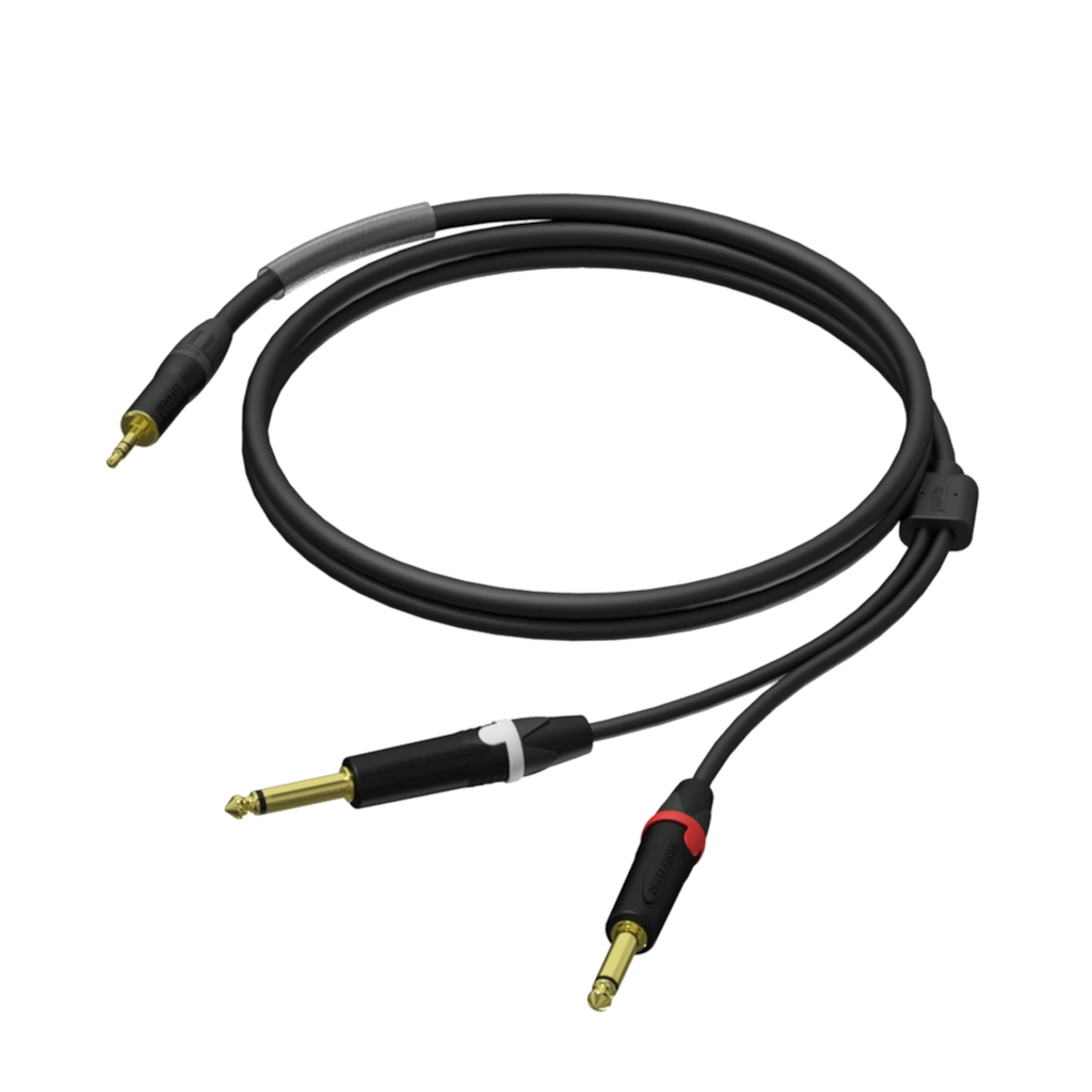 PROCAB-rental - PRA713/3 - 3.5 mm male stereo - 2 x 6.3 mm Jack male mono - UltraFlex™ - 3 meter