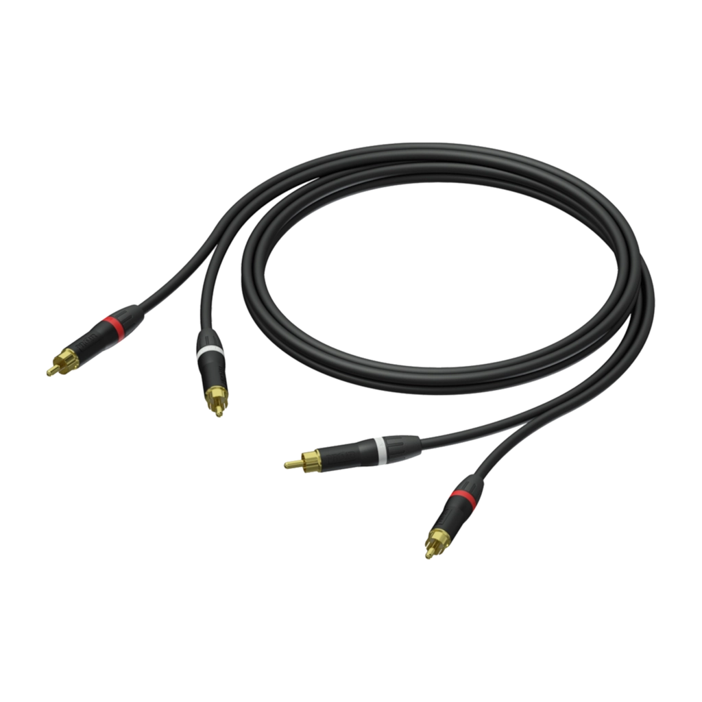 PROCAB-rental - PRA800/0.5 - 2x RCA/Cinch male - 2x RCA/Cinch male - UltraFlex™ - 0.5 meter