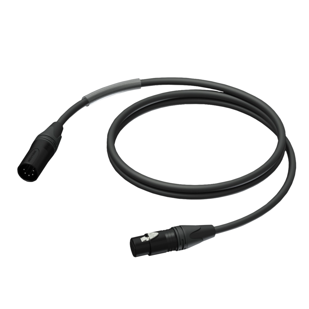PROCAB-rental - PRD955/5 - DMX 2-pair cable -XLR male - XLR female - HighFlex™ - 5 meter