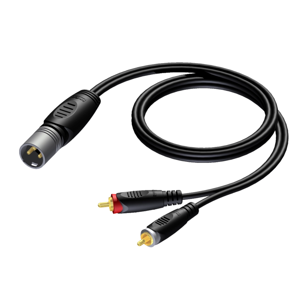 PROCAB-rental - REF703/1.5-H - XLR male - 2 x RCA/Cinch male - 1.5 meter - hanger