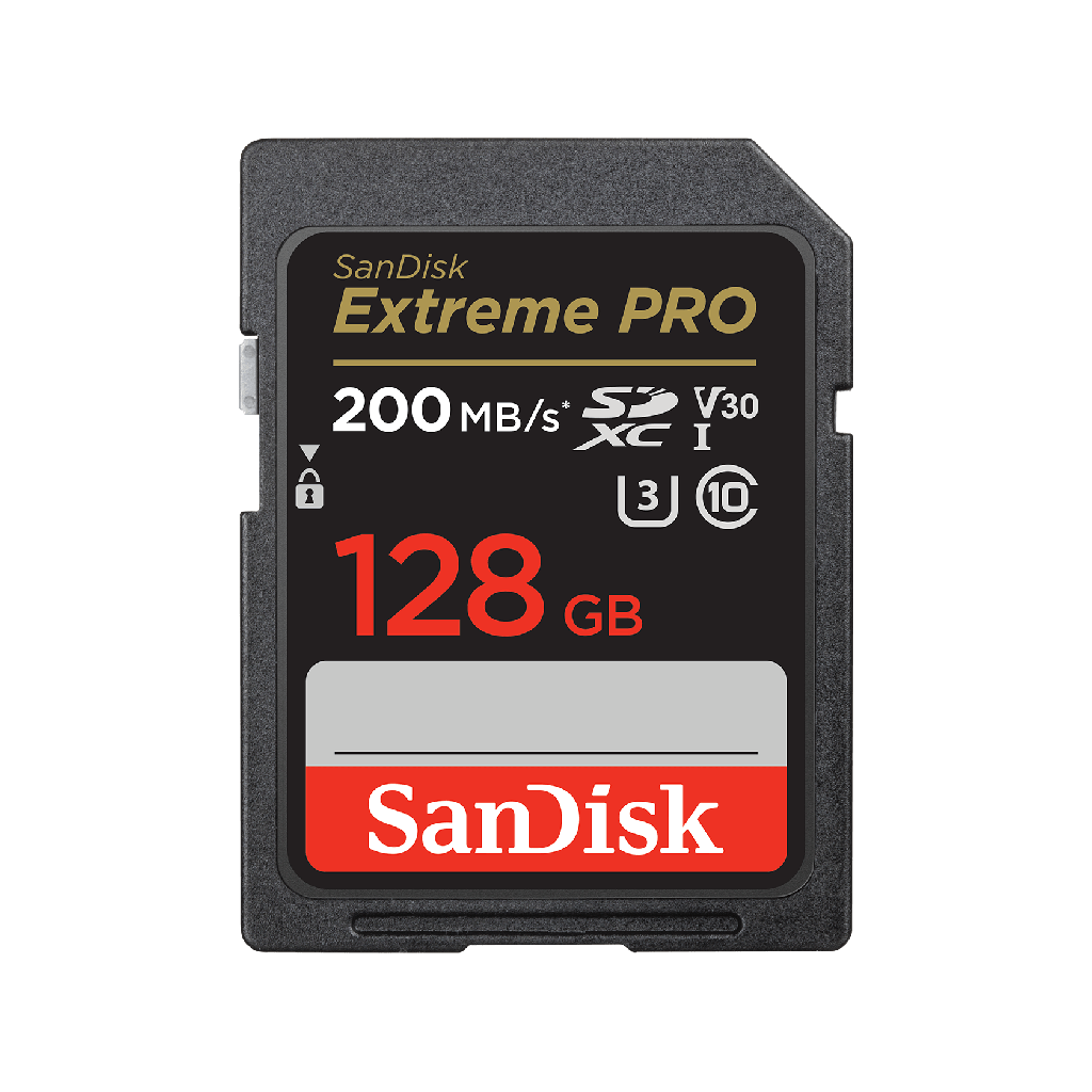 Scandisk SD kaart 128GB - 200Mb/s