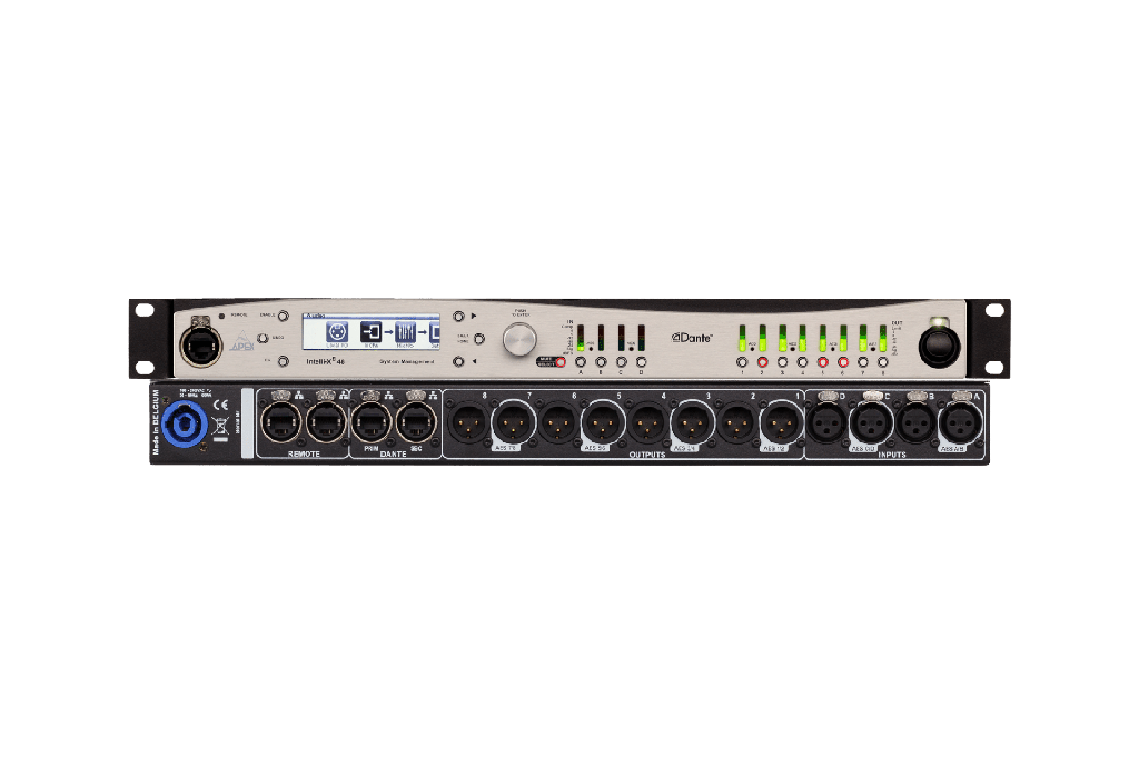 Apex Audio IntelliX3 - 4-in 8-uit systeem processor met Analoog, AES en Dante in/uit