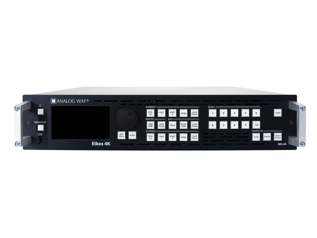 Analog Way Eikos 4K - Sélecteur de présentation seamless (10 entrées, 2x 4K60 sorties)
