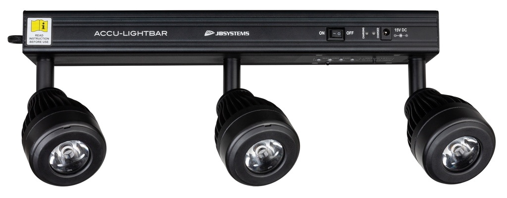 JB Systems Accu-Lightbar - LED-bar op batterij 3x 5W (3600K)