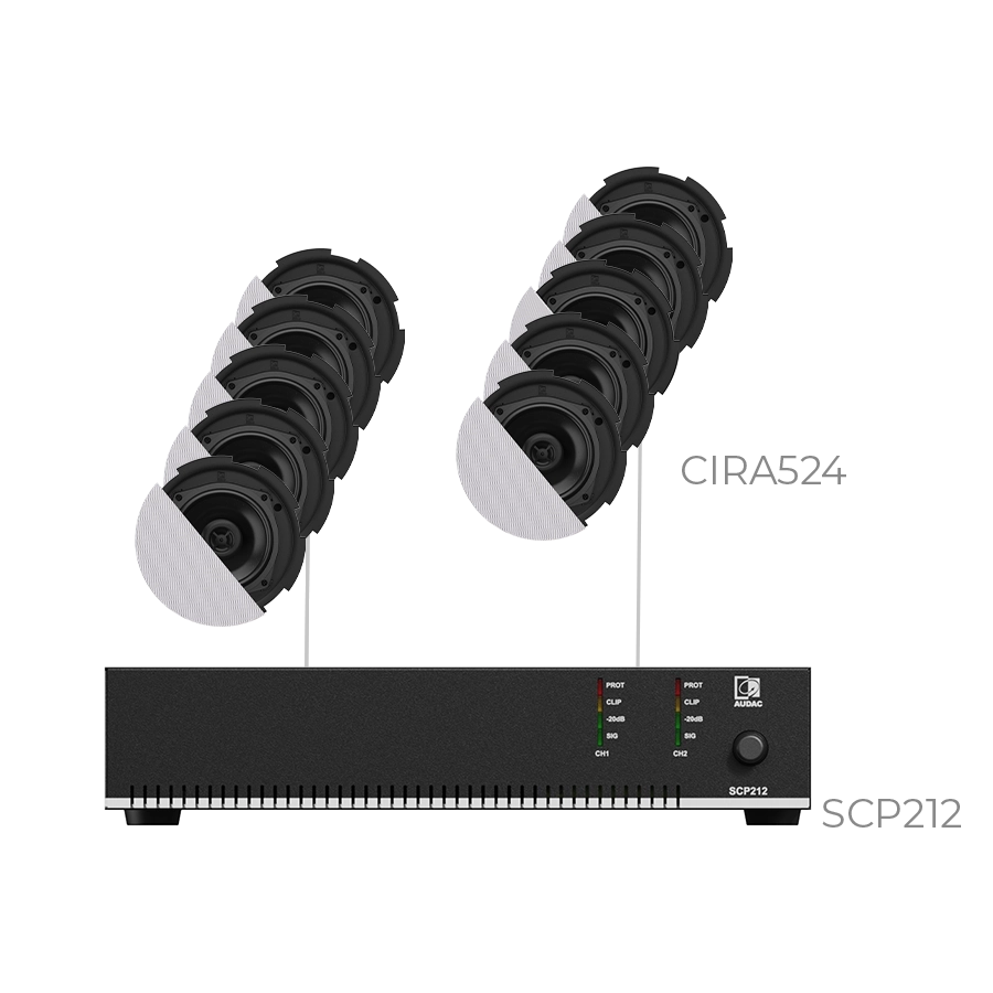 AUDAC - CANTO5.10I/W - 10 x CIRA524I & 10 x GLI05/O + SCP212 - 10 x CIRA524I/W + SCP212 White