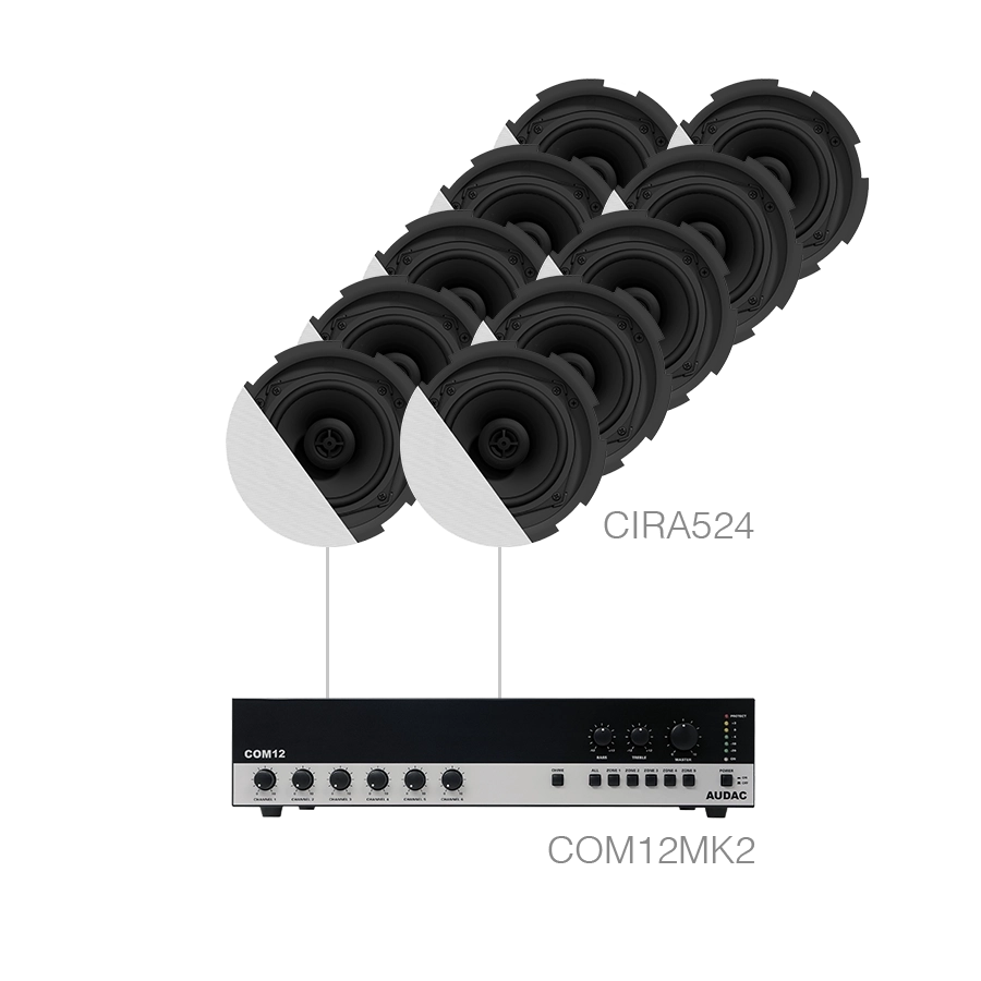 AUDAC - CANTO7.10P/W - 10 x CIRA524 + COM12MK2 - White version