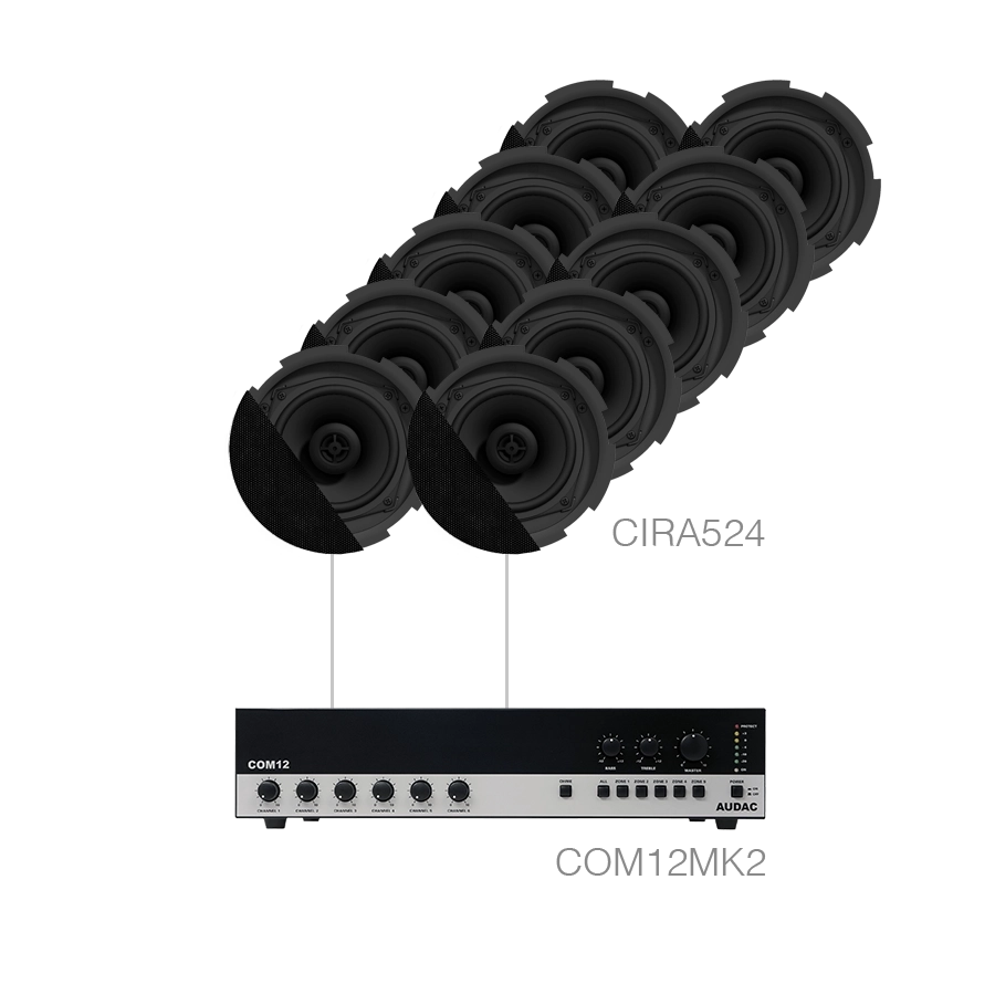 AUDAC - CANTO7.10P/B - 10 x CIRA524 + COM12MK2 - Black version