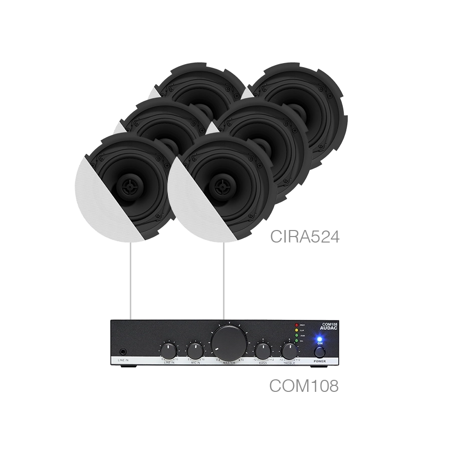 AUDAC - CANTO7.6/W - 6 x CIRA524 + COM108 - White version