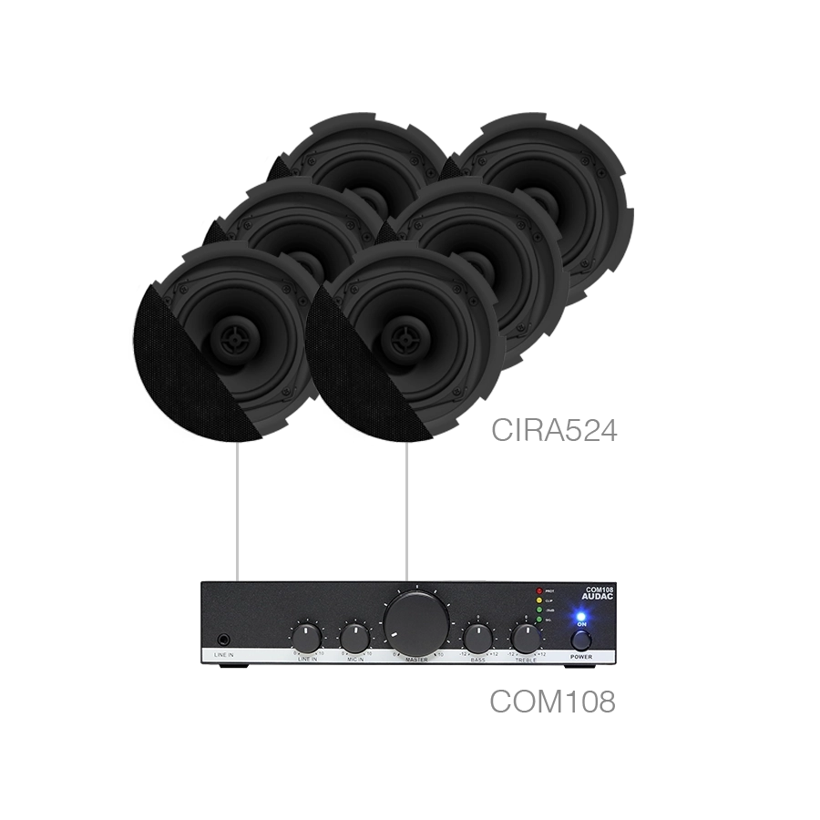 AUDAC - CANTO7.6/B - 6 x CIRA524 + COM108 - Black version
