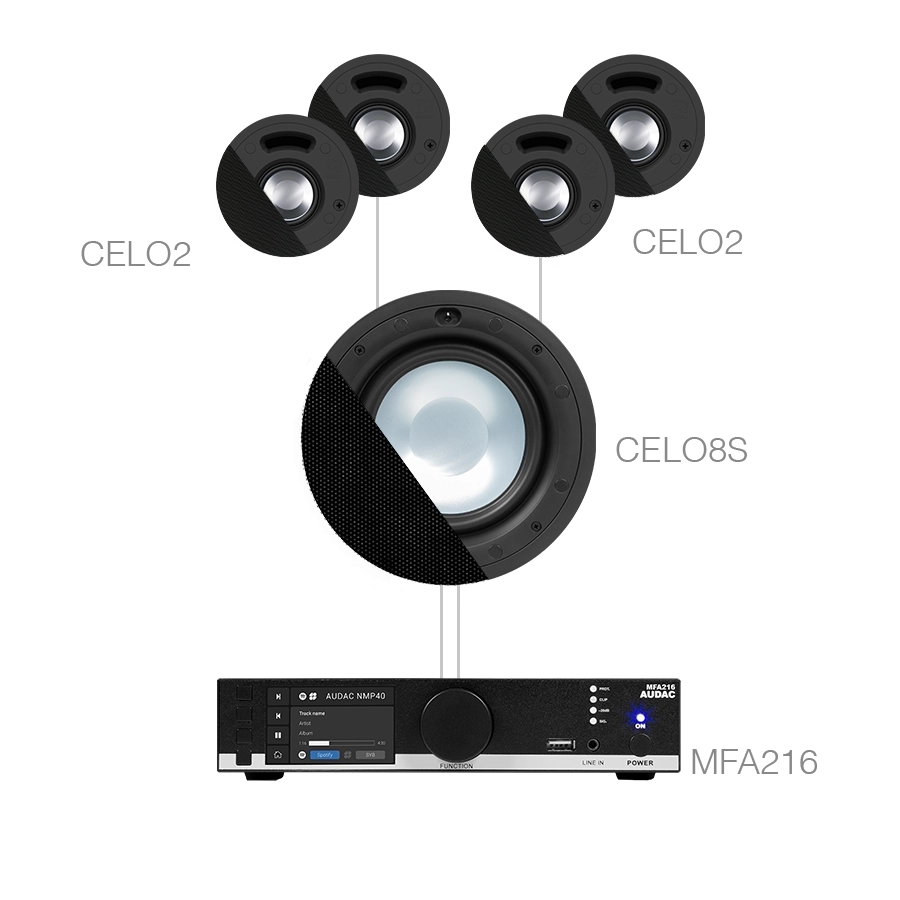 AUDAC - CENTO2.5/B - MFA216 + 1 CELO8S + 4 x CELO2 - Black version