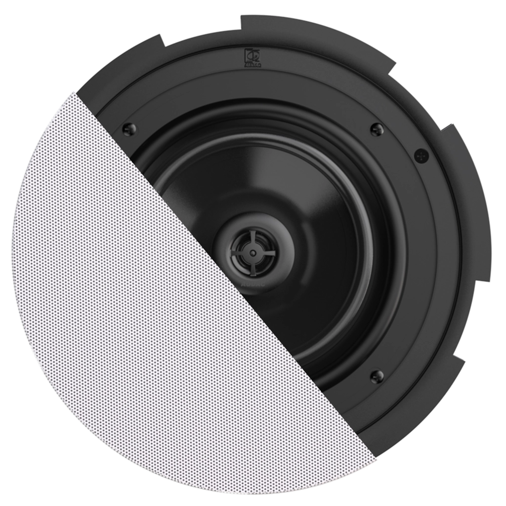 AUDAC - CIRA824I/W - QuickFit™ 2-way 8" ceiling speaker with TwistFix™ grill - White version, 8Ω & 24 Watt @ 100V (RAL9016)