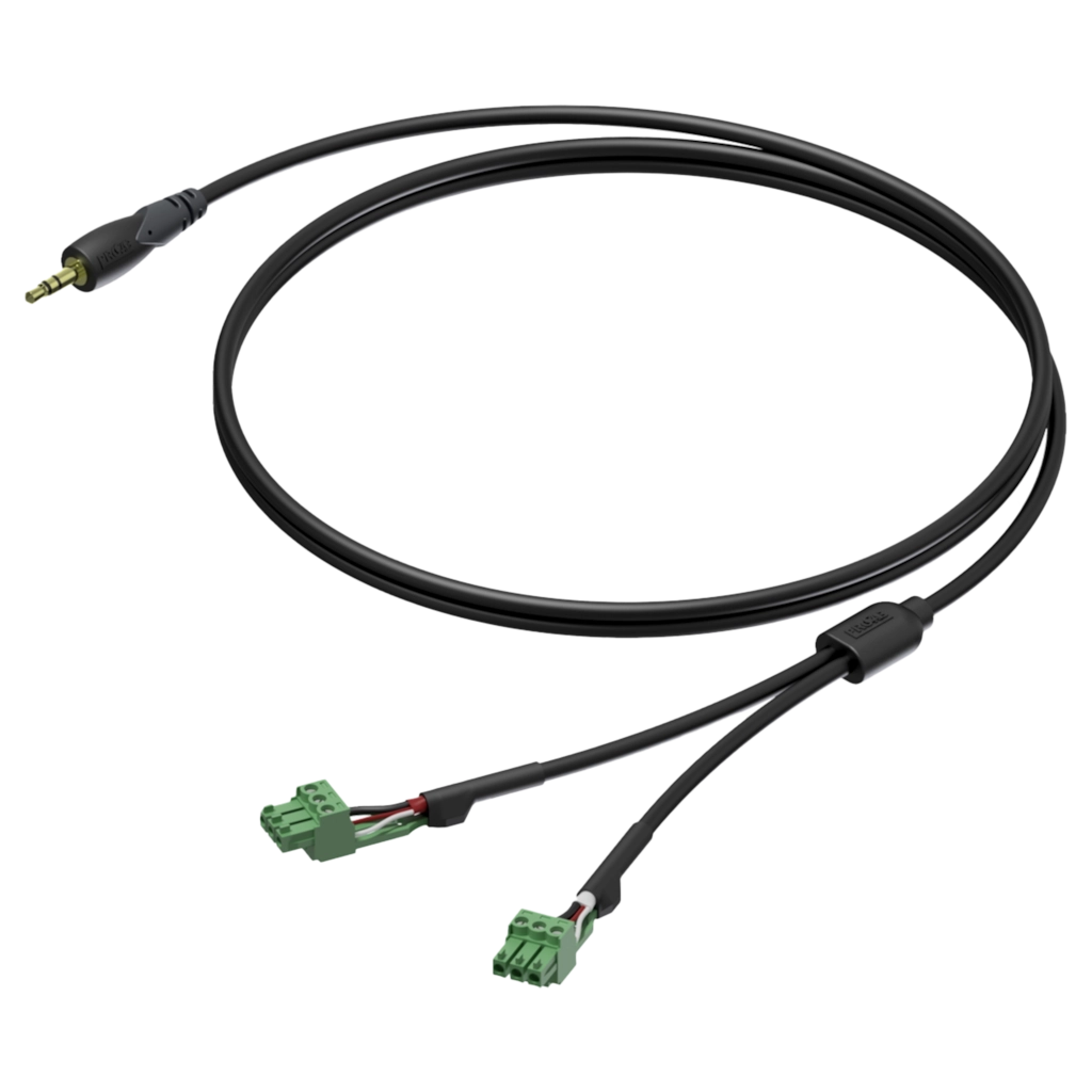 PROCAB-avit - CLA833/3 - Mini jack male stereo - 2x terminal block (3p-3.81mm) - 3 meter