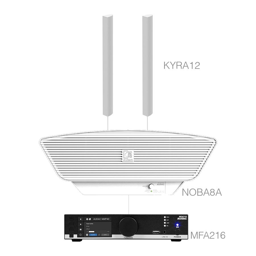 AUDAC - CONGRESS12.3+/W - MFA216 + 2 x KYRA12 + NOBA8A - White version