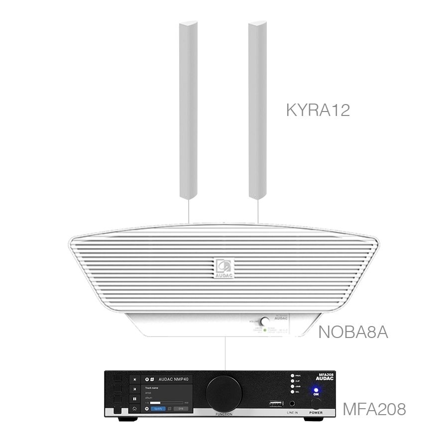 AUDAC - CONGRESS12.3C/W - MFA208 + 2 x KYRA12 + 1 x NOBA8A - White version