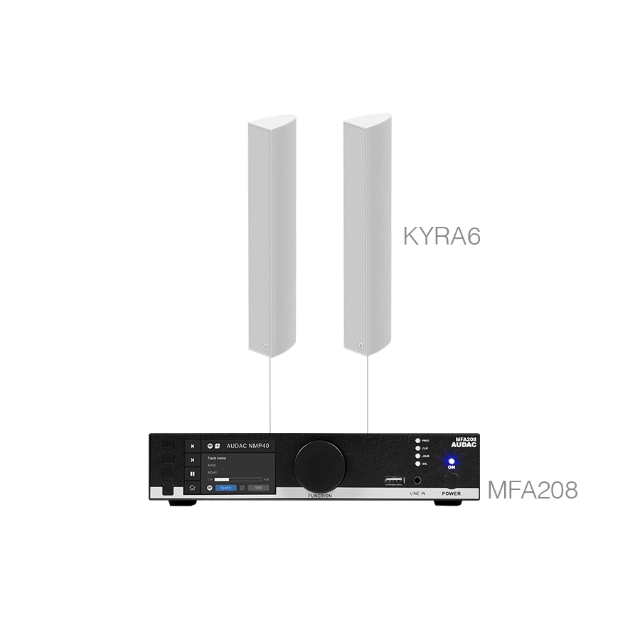 AUDAC - CONGRESS6.2C/W - MFA208 + 2 x KYRA6 - White version