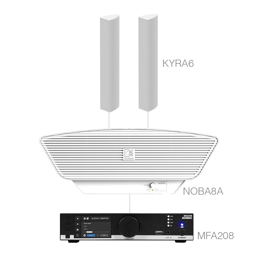 AUDAC - CONGRESS6.3C/W - MFA208 + 2 x KYRA6 + 1 x NOBA8A - White version