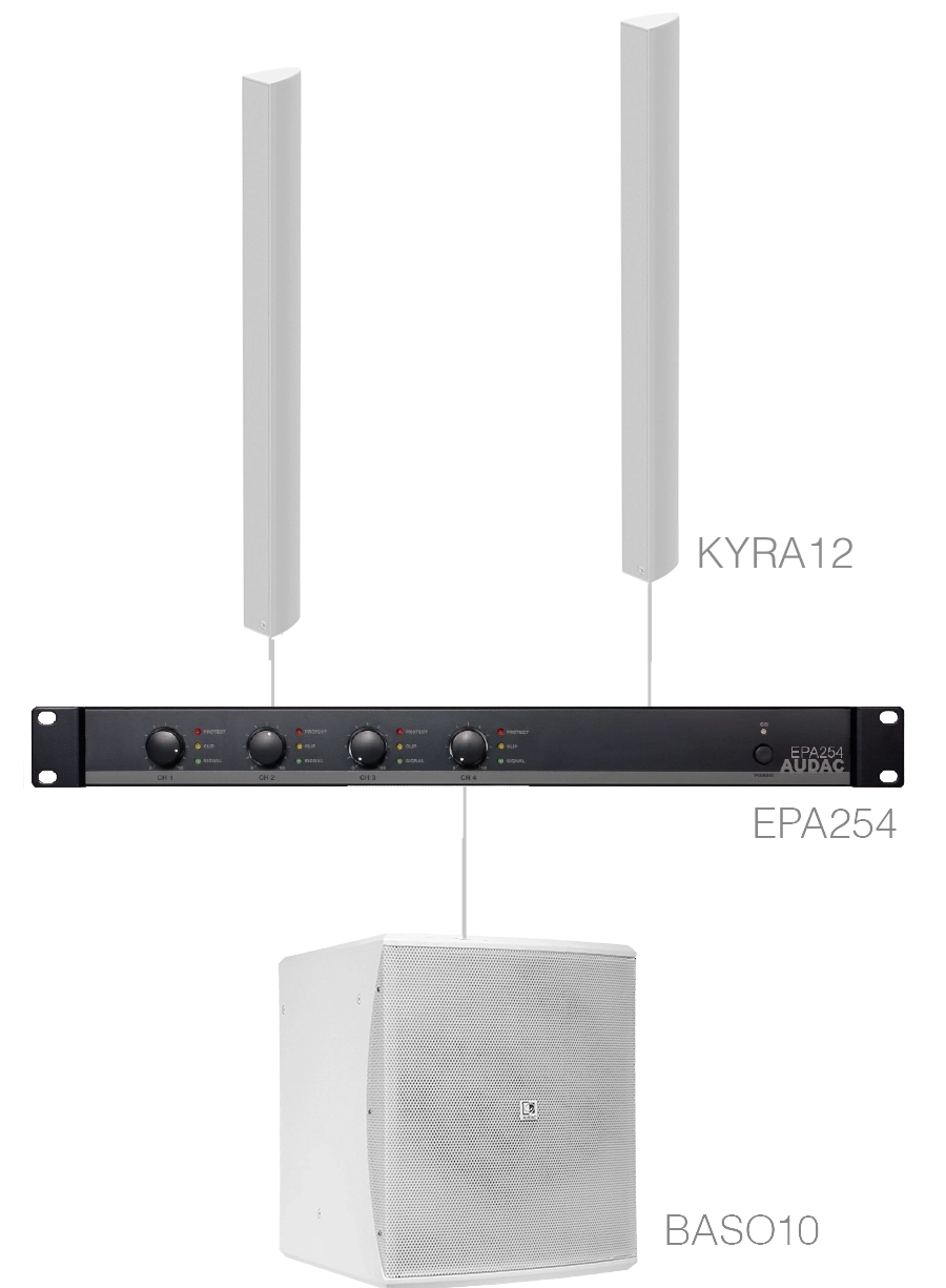 AUDAC - CONGRESS6.3E/W - 2 x KYRA12 + BASO10 + EPA254 - White