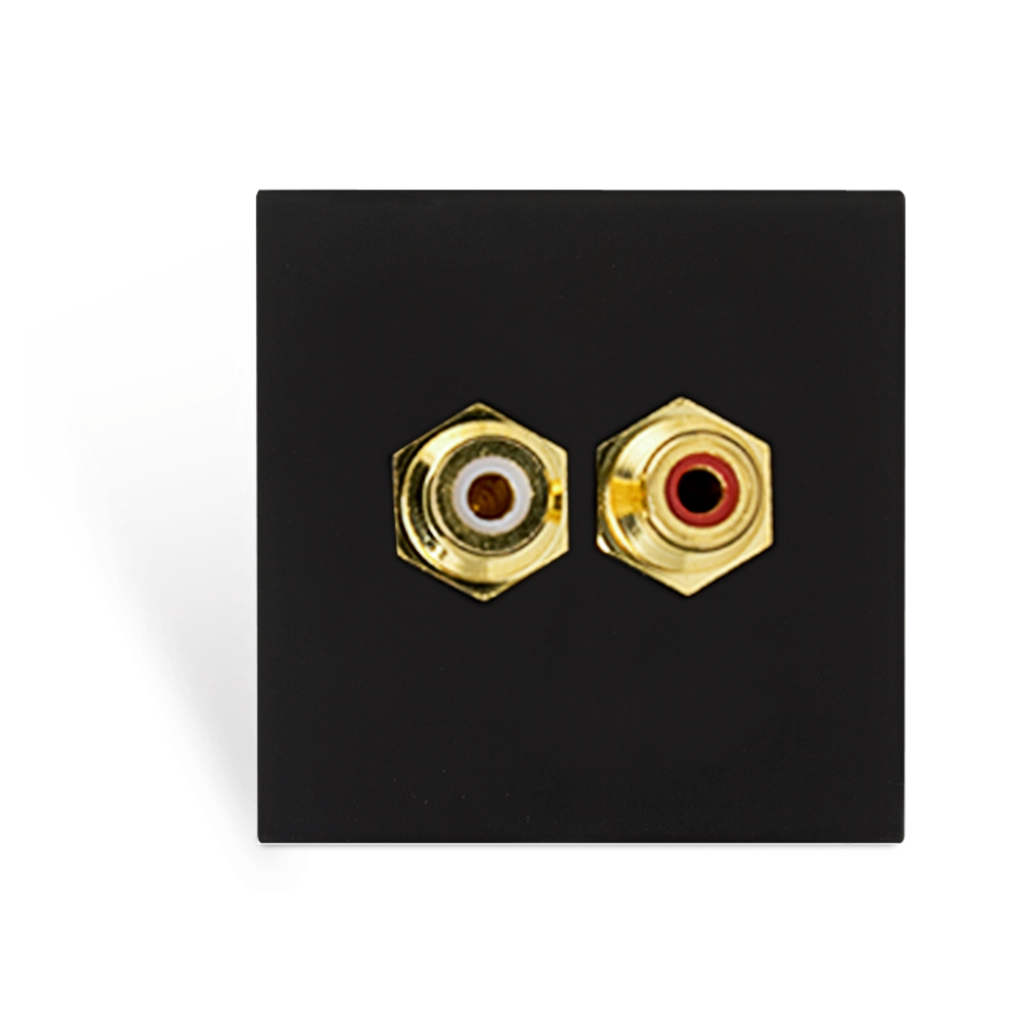 AUDAC - CP45RCA/B - Connection plate RCA 45 x 45 mm - Black version