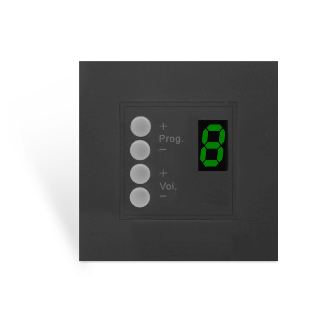 AUDAC - DW3018/B - Wall panel controller 8 zones for 45x45 standard - Black version