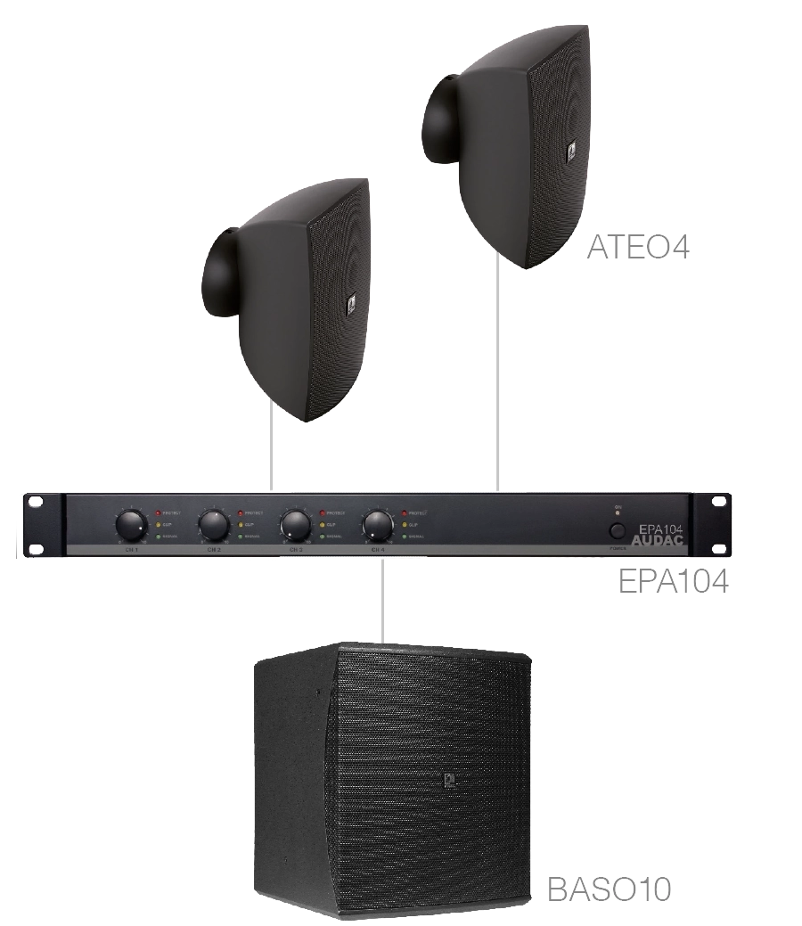 AUDAC - FESTA4.3E/B - 2 x ATEO4 + BASO10 + EPA104 - Black