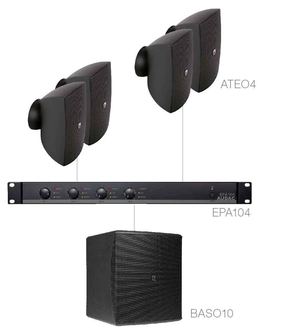 AUDAC - FESTA4.5E/B - 4 x ATEO4 + BASO10 + EPA104 - Black