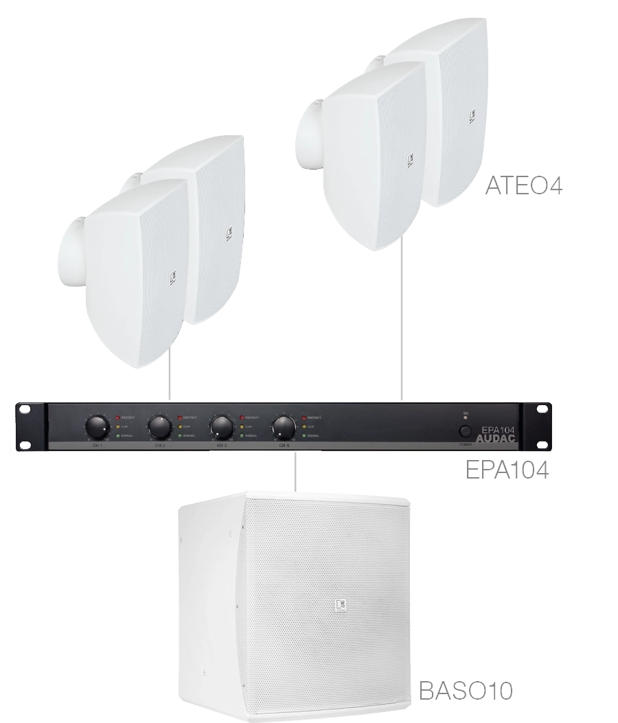 AUDAC - FESTA4.5E/W - 4 x ATEO4 + BASO10 + EPA104 - White