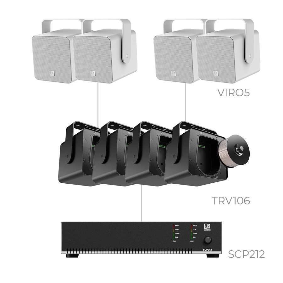 AUDAC - FESTA5.4I/W - 4 x VIRO5  & 4 x TRV106 + SCP212 - 4 x VIRO5/W & 4 x TRV106 + SCP212 White