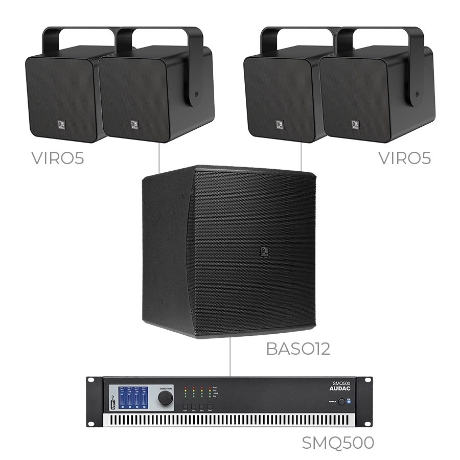 AUDAC - FESTA5.5/B - 4 x VIRO5 + BASO12 + SMQ500  - Black version