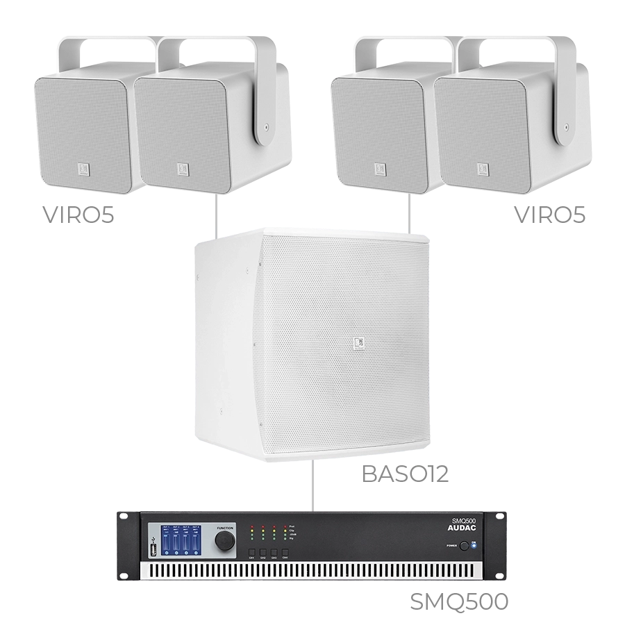 AUDAC - FESTA5.5/W - 4 x VIRO5 + BASO12 + SMQ500  - White version