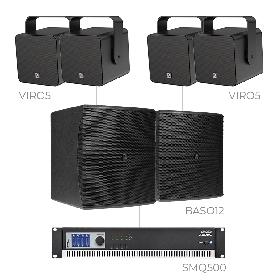 AUDAC - FESTA5.6/B - 4 x VIRO5 + 2 x BASO12 + SMQ500 - Black version