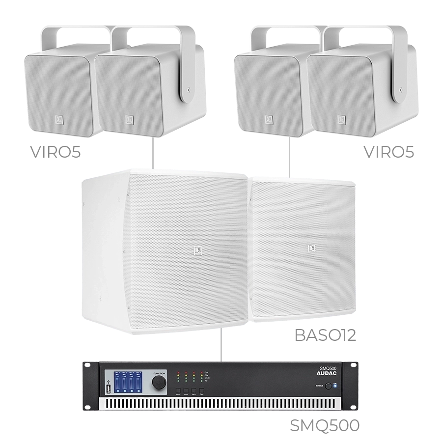 AUDAC - FESTA5.6/W - 4 x VIRO5 + 2 x BASO12 + SMQ500 - White version
