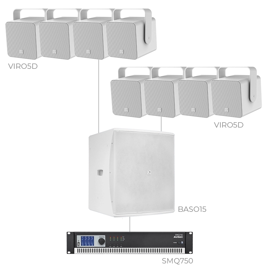 AUDAC - FESTA5.9/W - 8 x VIRO5D + BASO15 + SMQ750  - White version