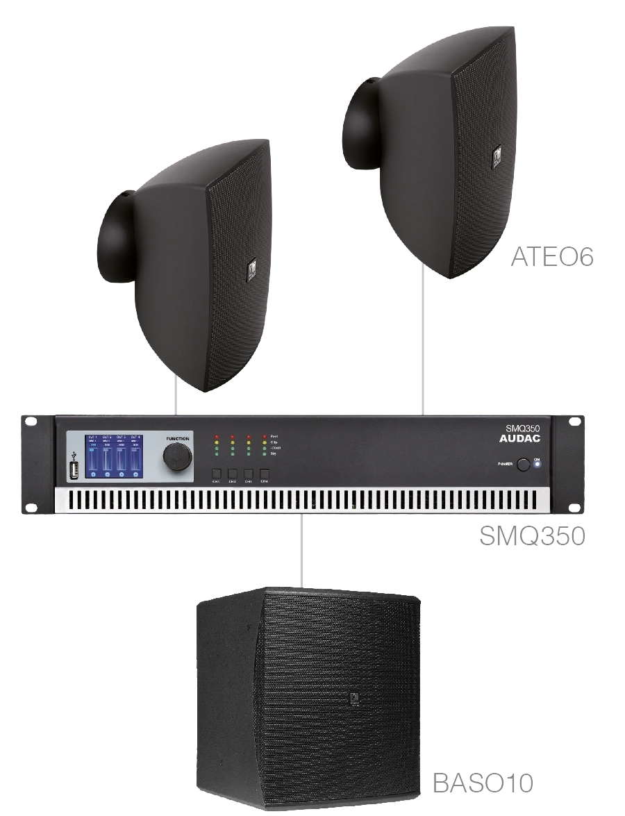 AUDAC - FESTA6.3/B - 2 x ATEO6 + BASO10 + SMQ350 - Black version