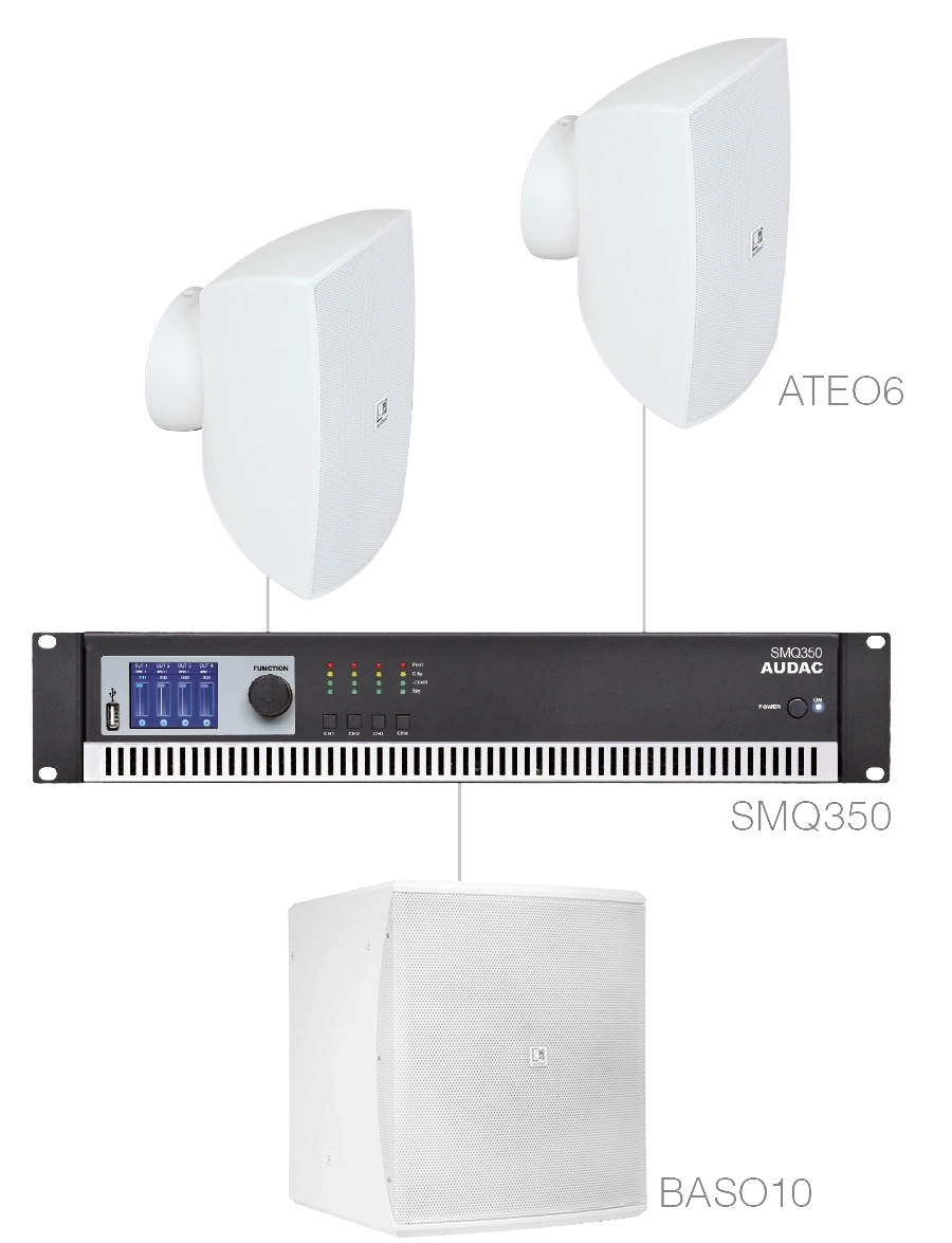 AUDAC - FESTA6.3/W - 2 x ATEO6 + BASO10 + SMQ350 - White version