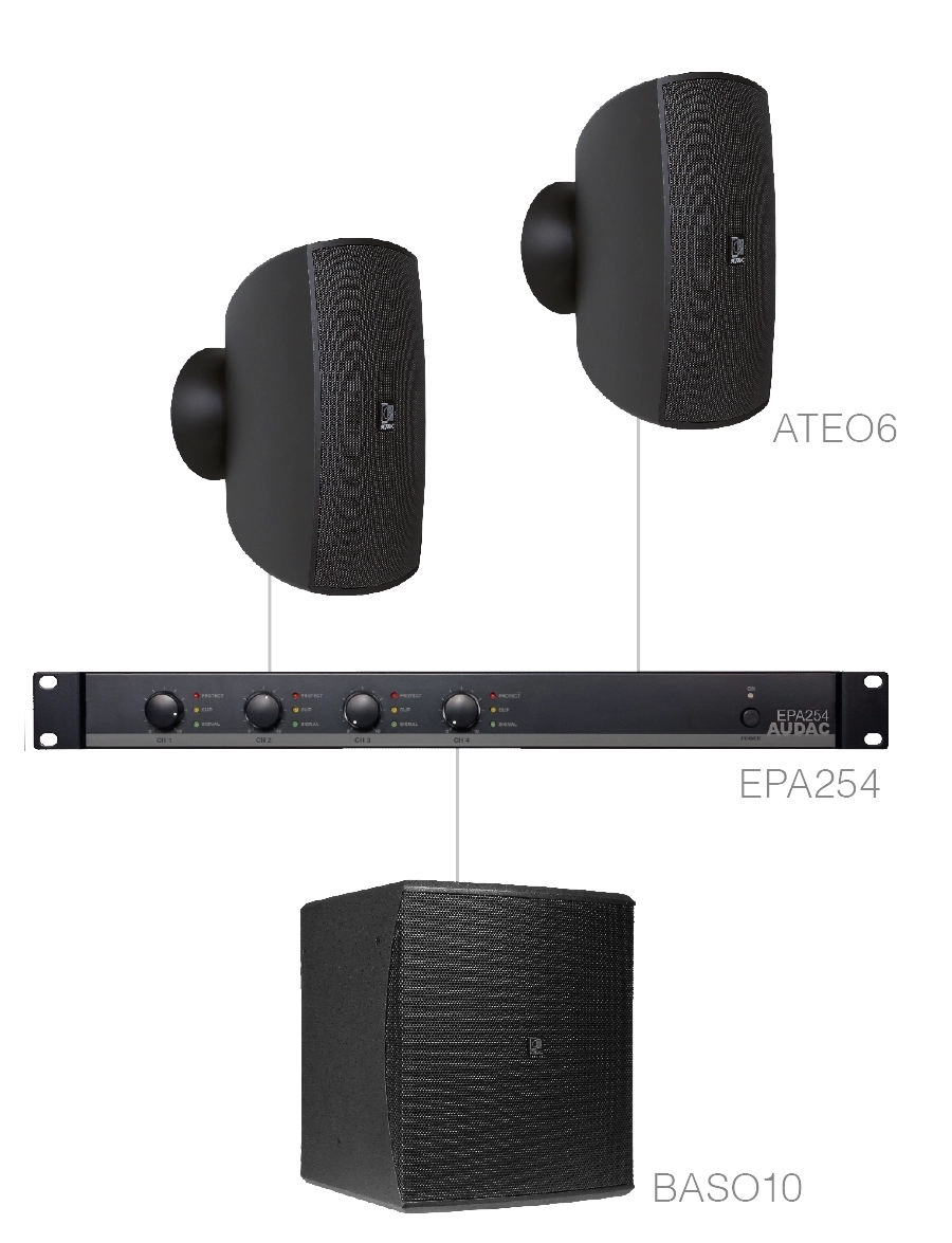 AUDAC - FESTA6.3E/B - 2 x ATEO6 + BASO10 + EPA254 - Black
