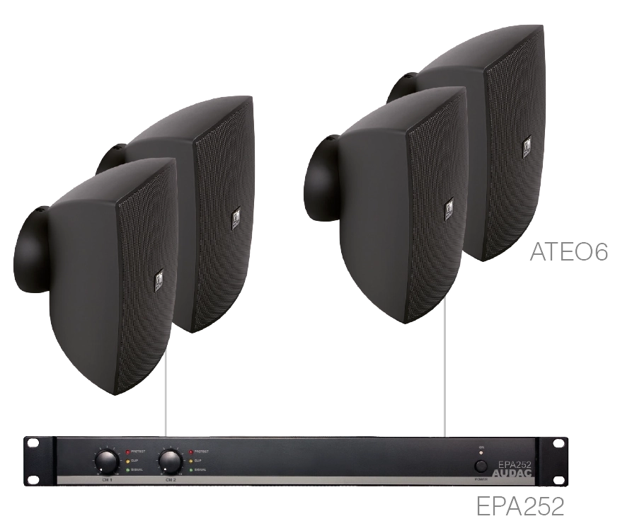 AUDAC - FESTA6.4E/B - 4 x ATEO6 + EPA252 - Black