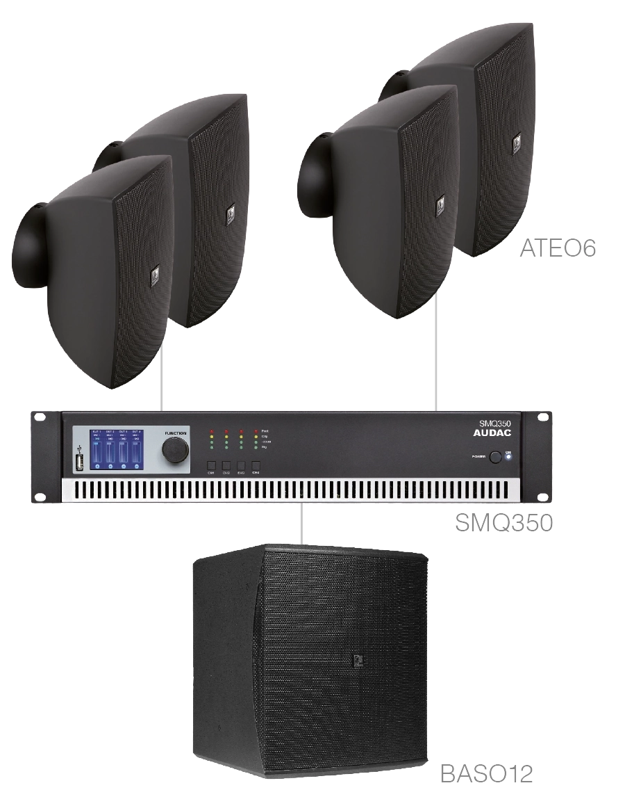 AUDAC - FESTA6.5/B - 4 x ATEO6 + BASO12 + SMQ350 - Black version