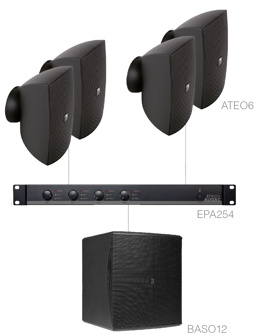 AUDAC - FESTA6.5E/B - 4 x ATEO6 + BASO12 + EPA254 - Black