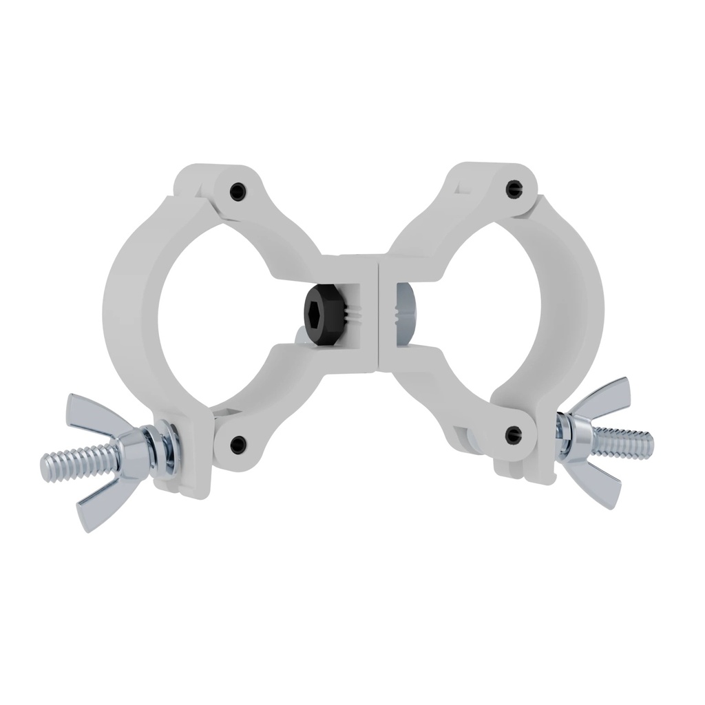 CONTESTAGE - SWIVEL CLAMP102 W - Double mounting clamp for 46-51mm tube - MWL 75kg - White