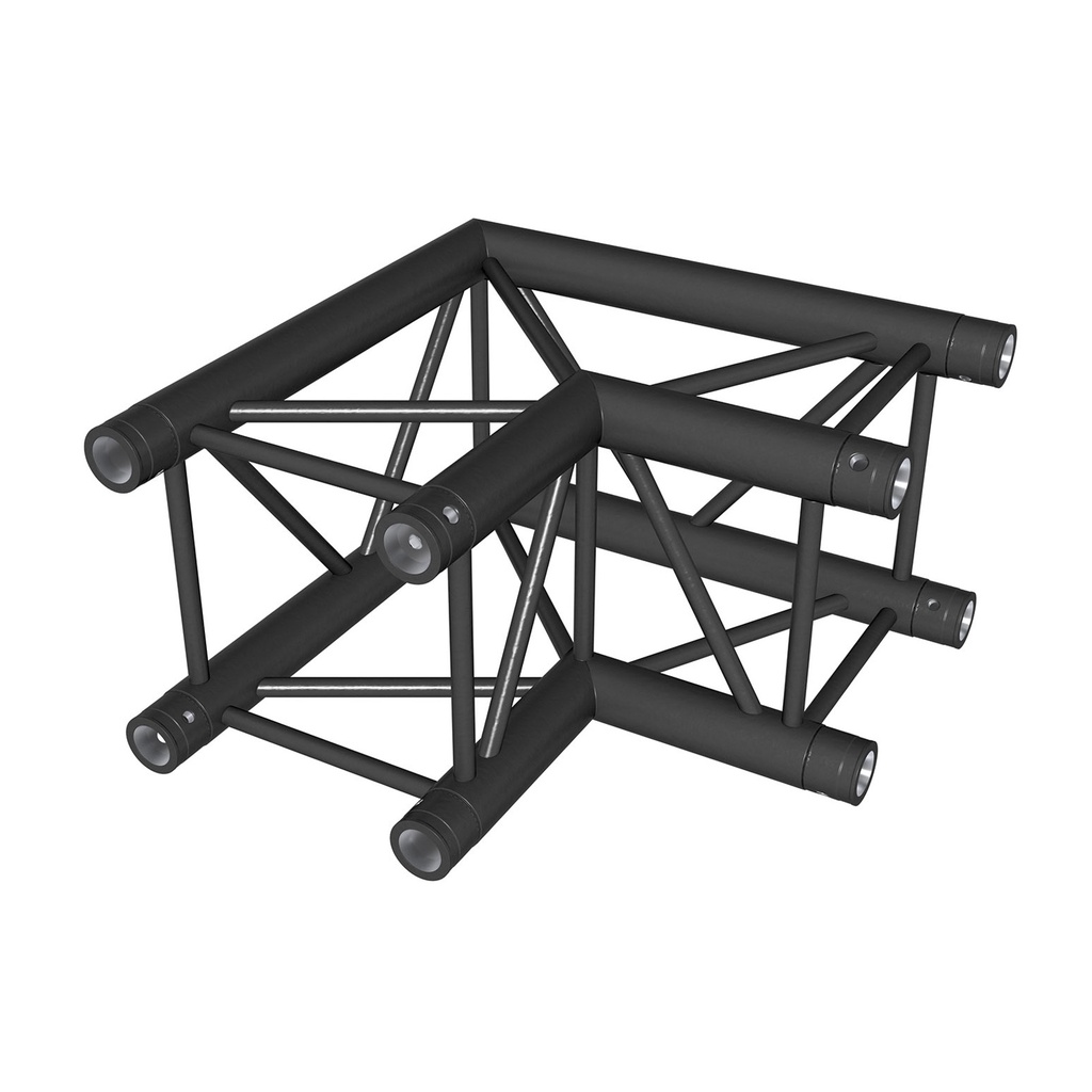 CONTESTAGE - QUATRO-A01 blk - Quatro aluminum corner 290 - heavy duty - 2 directions 90° - Connection kit included - Black