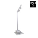 BRITEQ - BTI-AKKUPOLE WHITE - Stylish IP64 OUTDOOR battery-powered 4x 5Watt LED-lighting pole with wireless DMX, perfect to light up garden parties, buffets, presentation counters, etc.